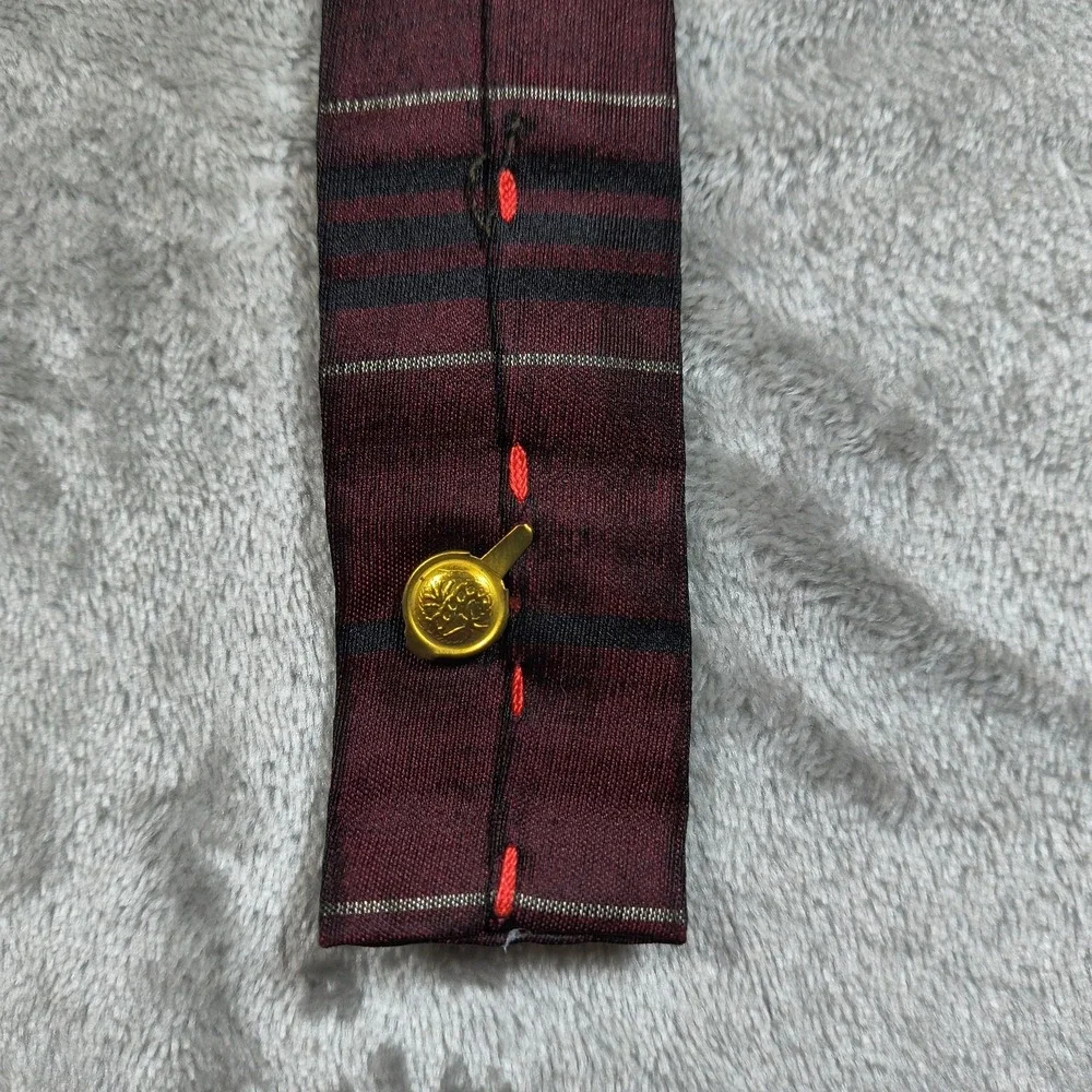 Vintage Fernando Cambini Square‎ Tip Tie Mens Red Striped Firenze Knit Flat End